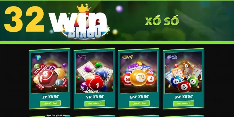 5 sảnh game xổ số hấp dẫn tại 32win